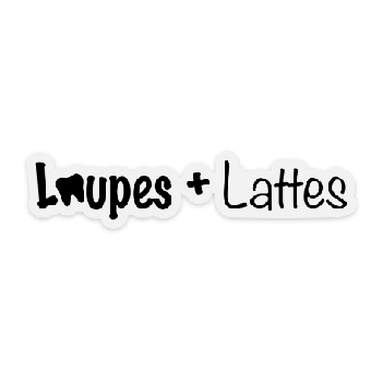 Loupes + Lattes Sticker Clear Black