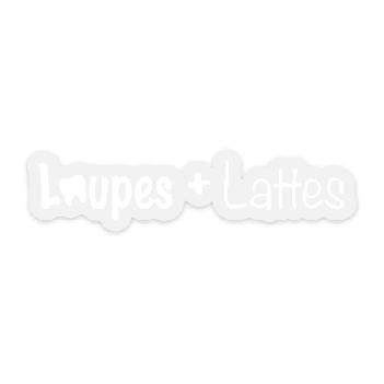 Loupes + Lattes Sticker Clear White