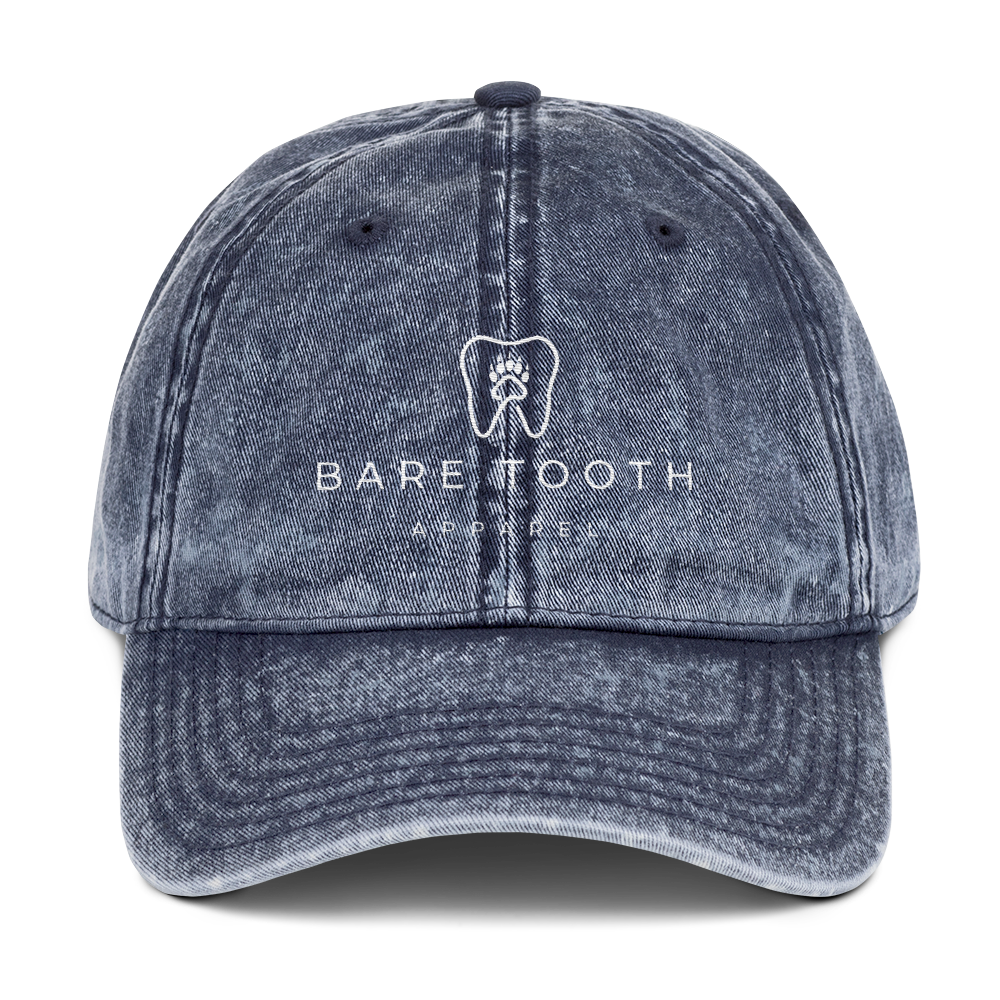 Bare Tooth Logo Vintage Cap - Bare Tooth Apparel